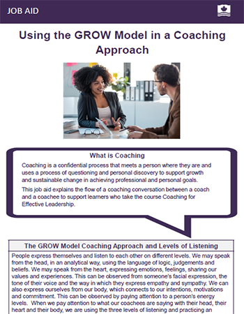Using the GROW Model in a Coaching Approach