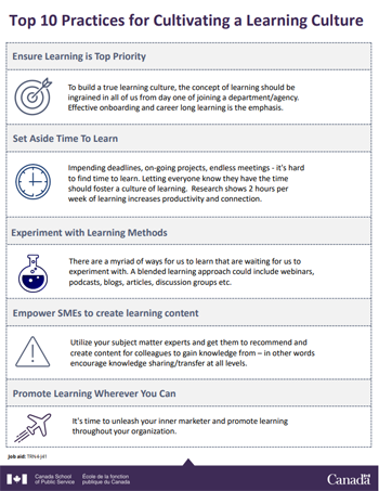 Top 10 Practices for Cultivating a Learning Culture